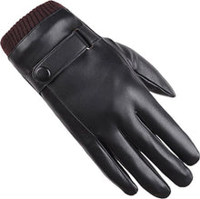 Charger l&#39;image dans la galerie, Gants tactiles en cuir PU doublés d&#39;une doublure intérieure douce coupe-vent