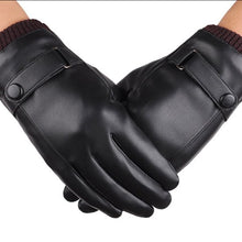 Charger l&#39;image dans la galerie, Gants tactiles en cuir PU doublés d&#39;une doublure intérieure douce coupe-vent