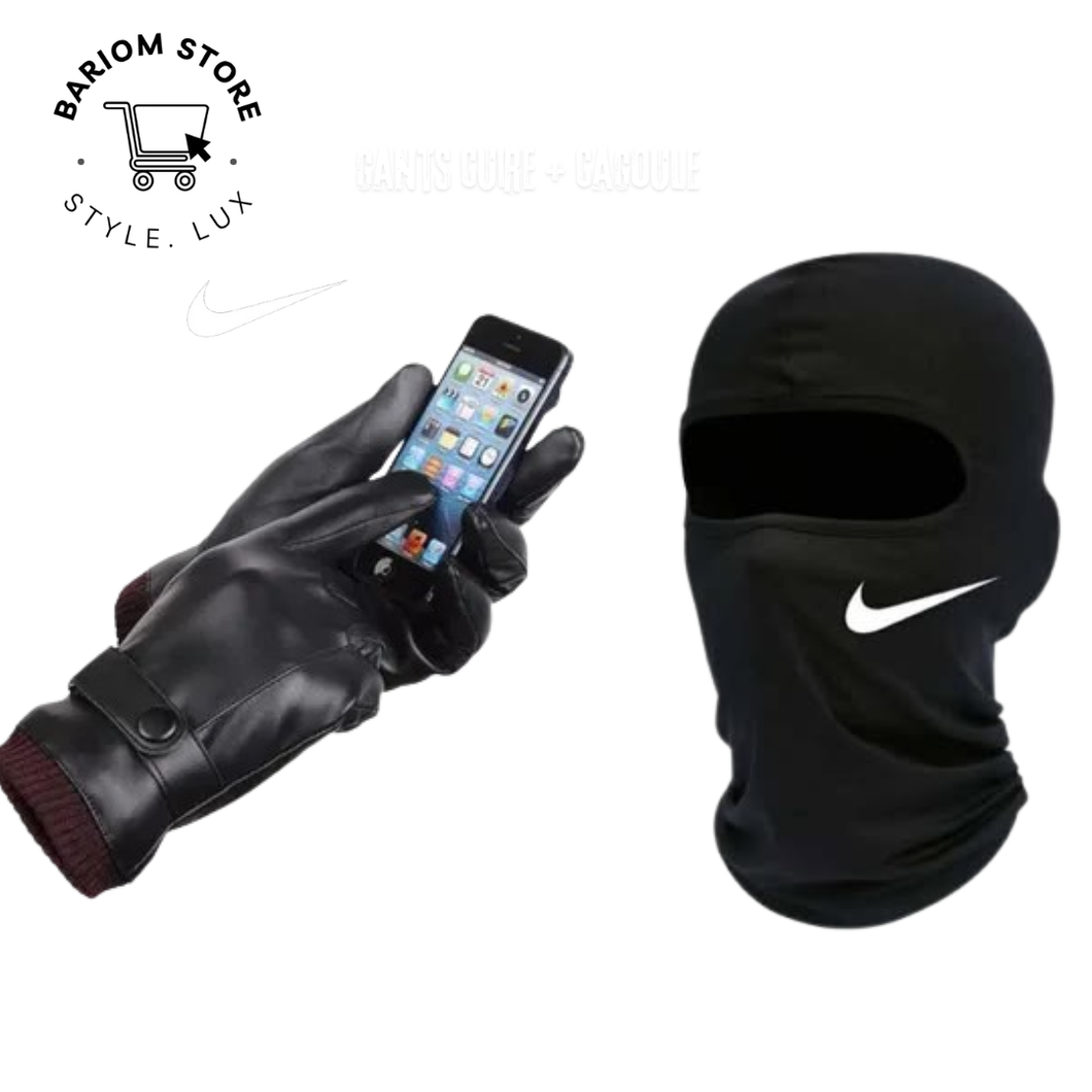 Le Duo Parfait pour Motards : Gants cuir + Cagoule Anti-Froid