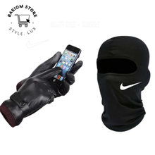 Charger l&#39;image dans la galerie, Le Duo Parfait pour Motards : Gants cuir + Cagoule Anti-Froid