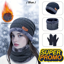 Charger l&#39;image dans la galerie, Look hivernal complet : bonnet + cache-cou, + gants 100% coton, 100% confort